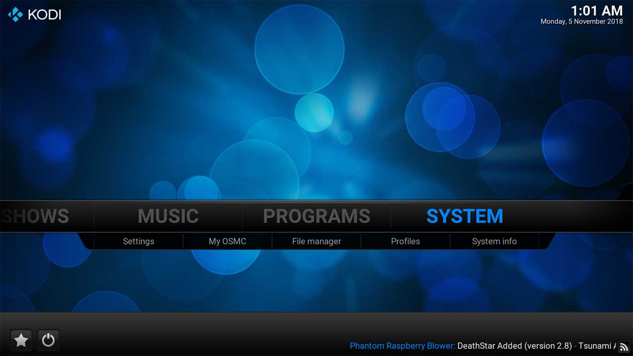 System Main Menu