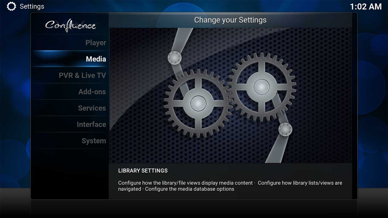 System Setting Media Menu